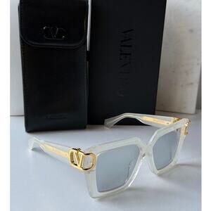 NEW Valentino Square VLS107-C Transparent Mirror Sunglasses